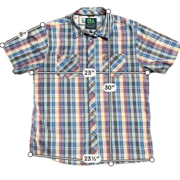 HippyTree Nomad Division Mens Large Plaid Short Sleeve Button Down Shirt Pocket - Picture 7 of 8